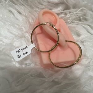 18k gold loop earrings